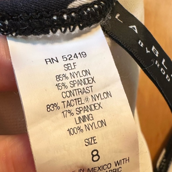 La Blanca Bikini Halter Black and White Tie Swimsuit Top - Picture 7 of 10